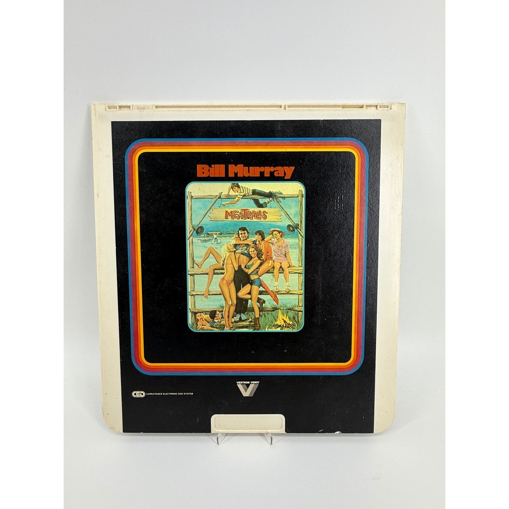 Vestron Video Meatballs CED Movie Bill Murray OS White Black Vintage 1982‎ Disc